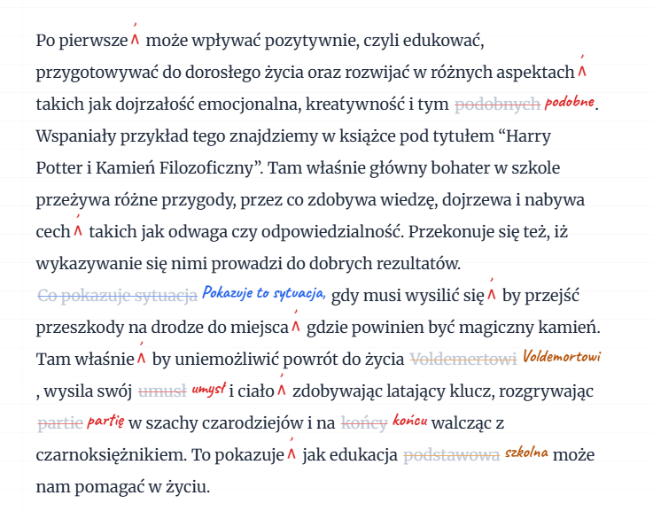 Poprawki stylistyczne i ortograficzne